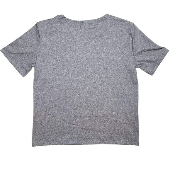 Fueled by Caffeine & Chaos Cropped Graphic Tee Gray Women’s Medium Coffee Lover - Picture 3 of 7